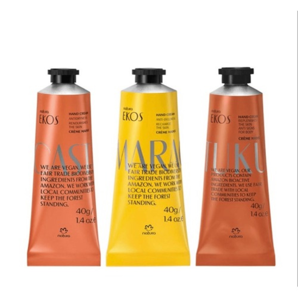 Natura Ekos Hand Cream 3pk 40g Murumuru / Tukuma /‎ Castanha NEW